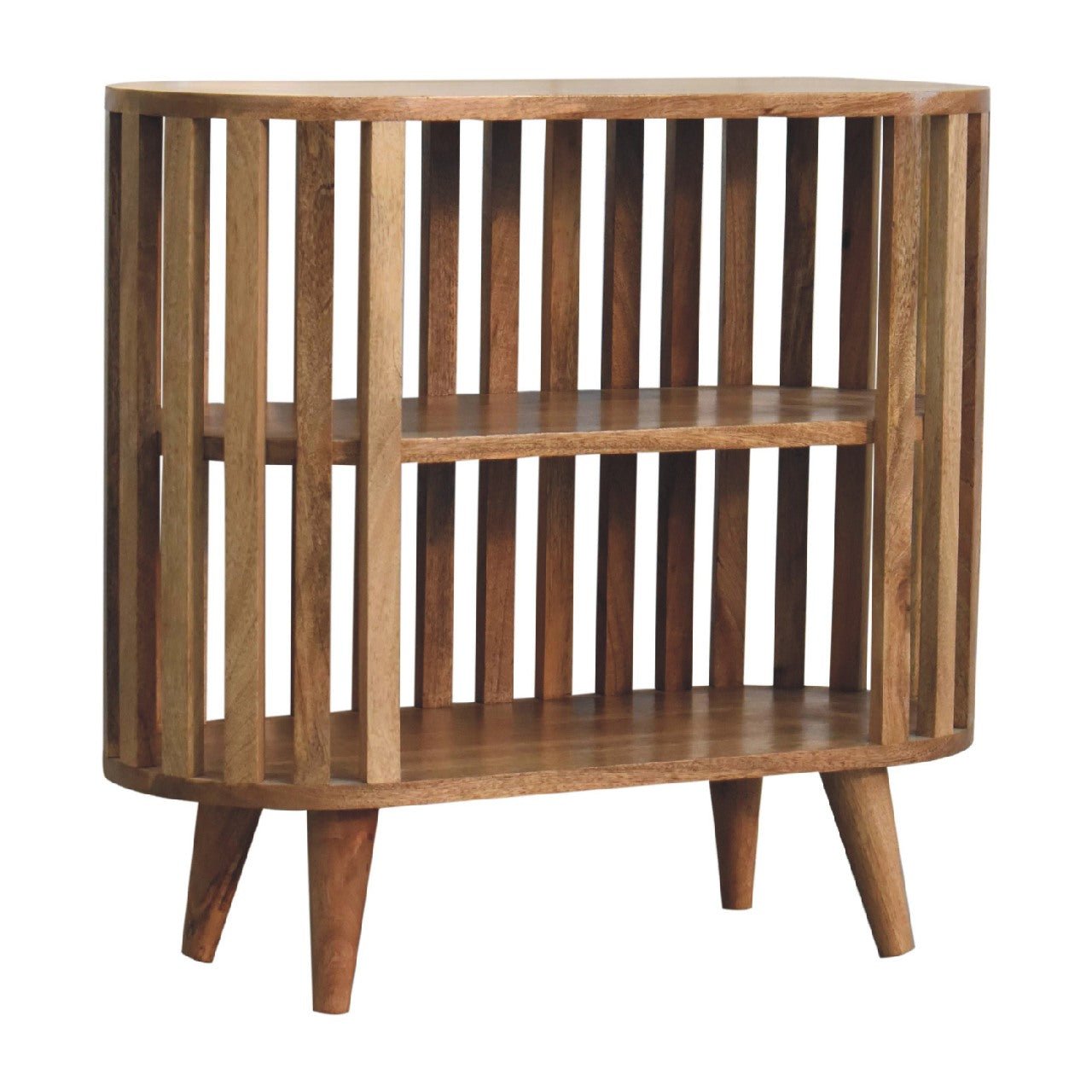 Mandalay Wooden Slat Shelving Unit - Oak Finish