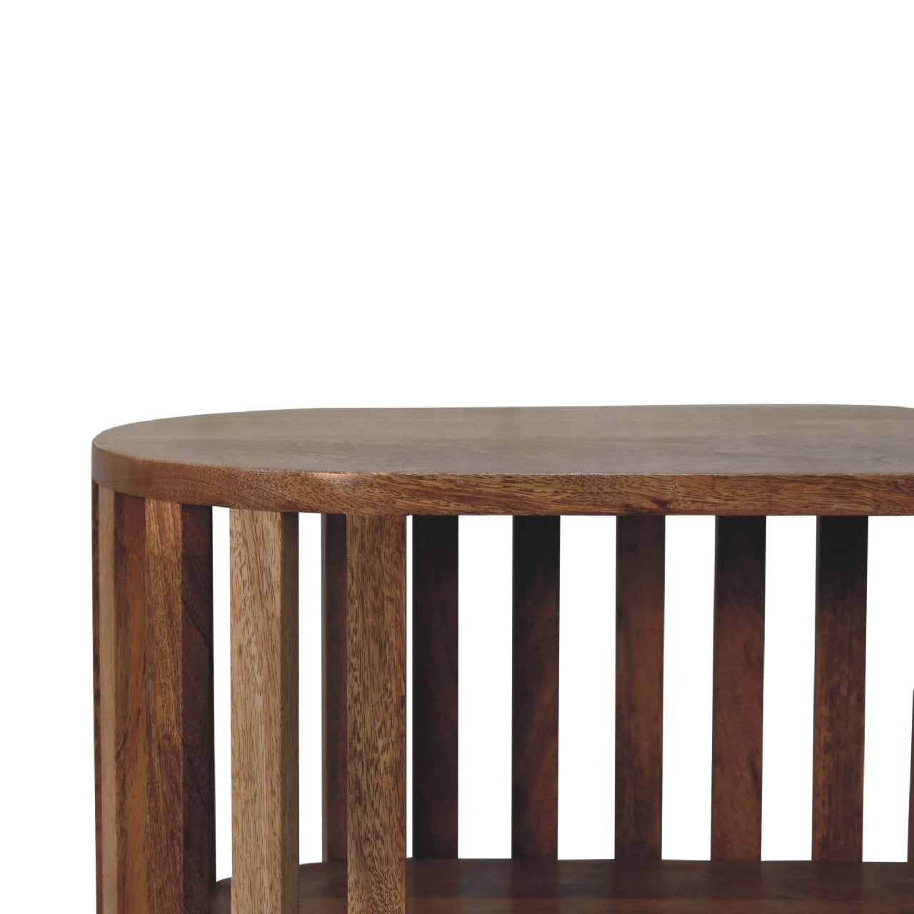 Mandalay Wooden Slat Shelving Unit - Oak Finish