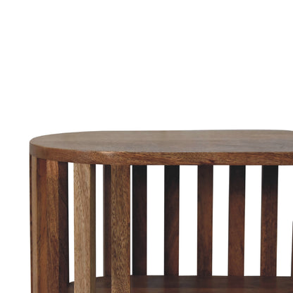 Mandalay Wooden Slat Shelving Unit - Oak Finish