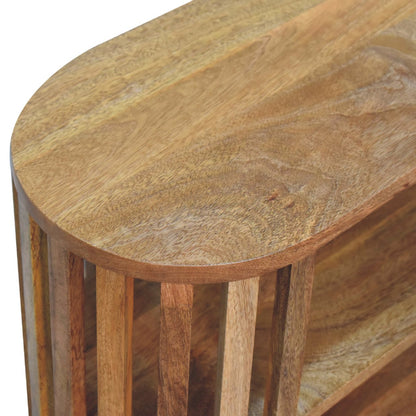 Mandalay Wooden Slat Shelving Unit - Oak Finish