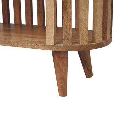 Mandalay Wooden Slat Shelving Unit - Oak Finish
