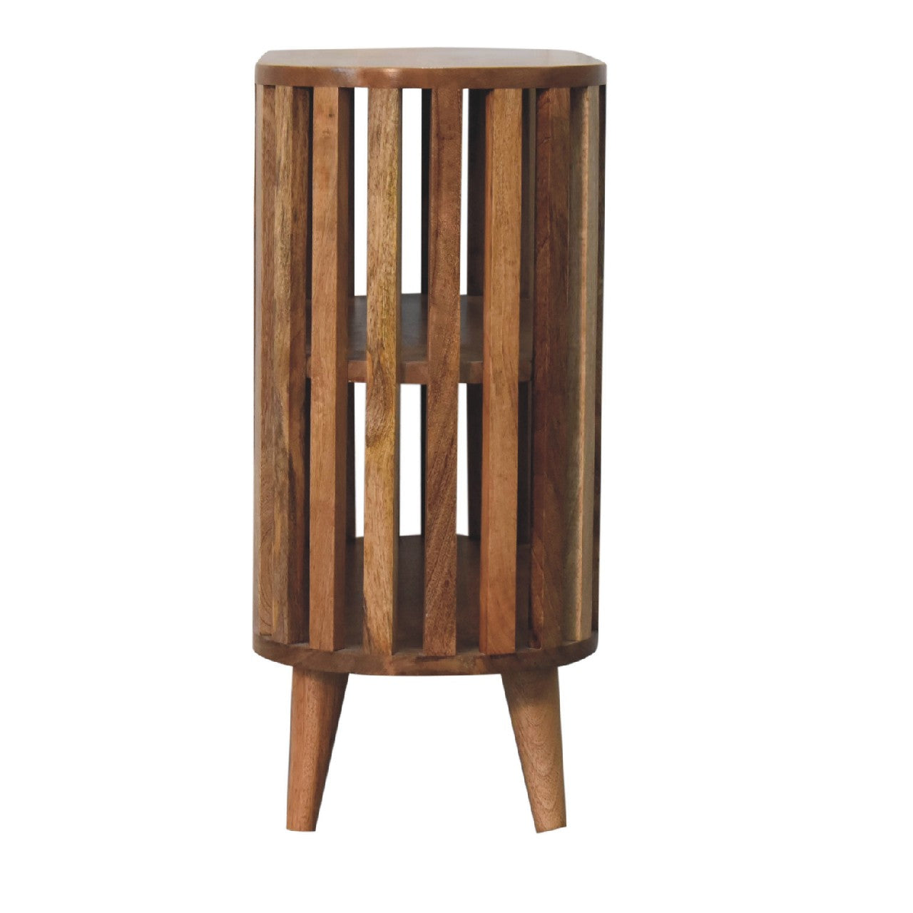 Mandalay Wooden Slat Shelving Unit - Oak Finish