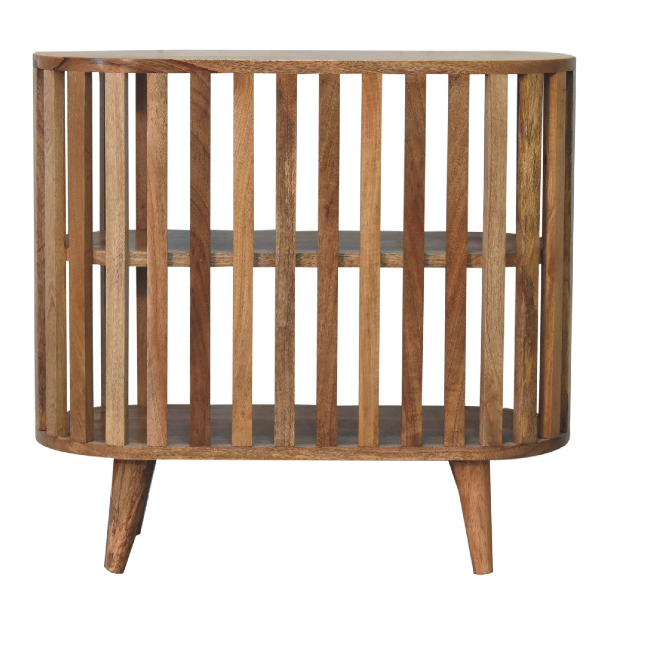 Mandalay Wooden Slat Shelving Unit - Oak Finish