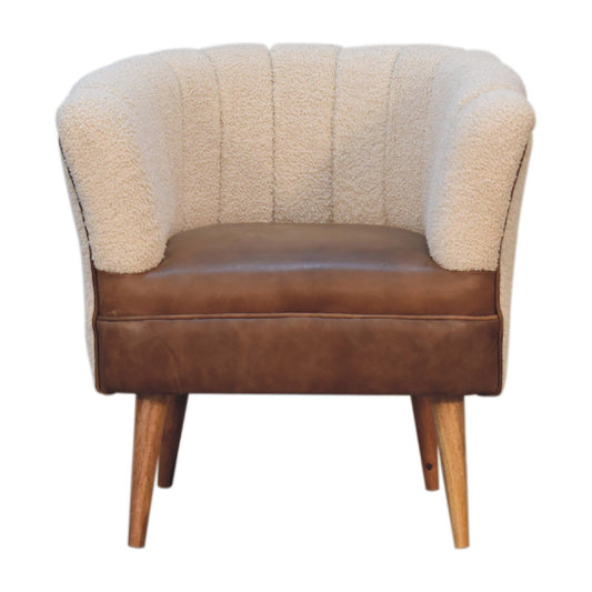 Dallas Cream Buffalo Leather Armchair