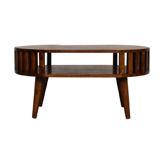 Mandalay Wooden Slat Coffee Table - Chestnut