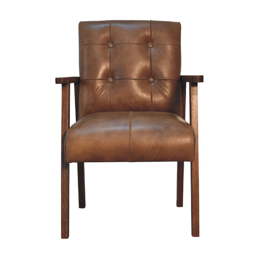Soho Vintage Style Leather Armchair - Brown