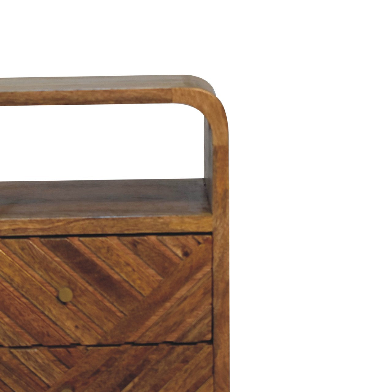 Mini St Lucia 2 Drawer Curved Bedside Unit