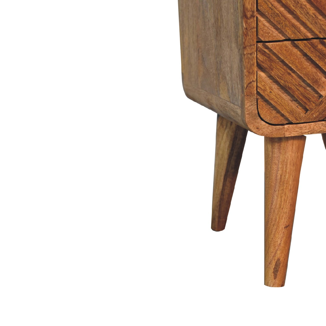 Mini St Lucia 2 Drawer Curved Bedside Unit