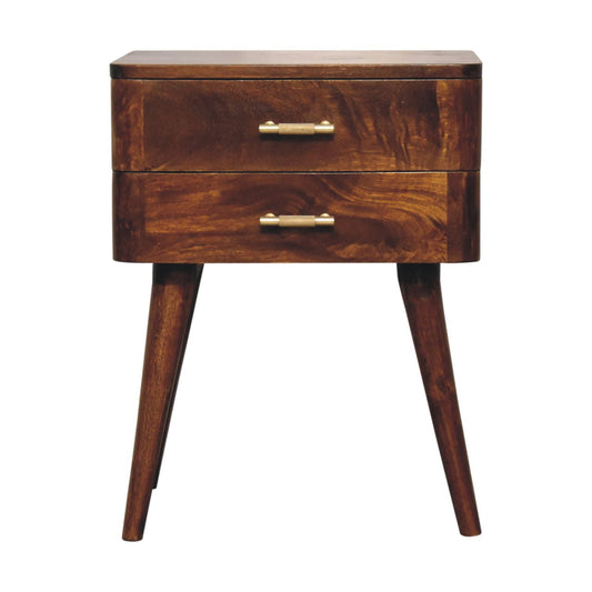 Eden 2 Drawer Wooden Bedside Unit - Chestnut