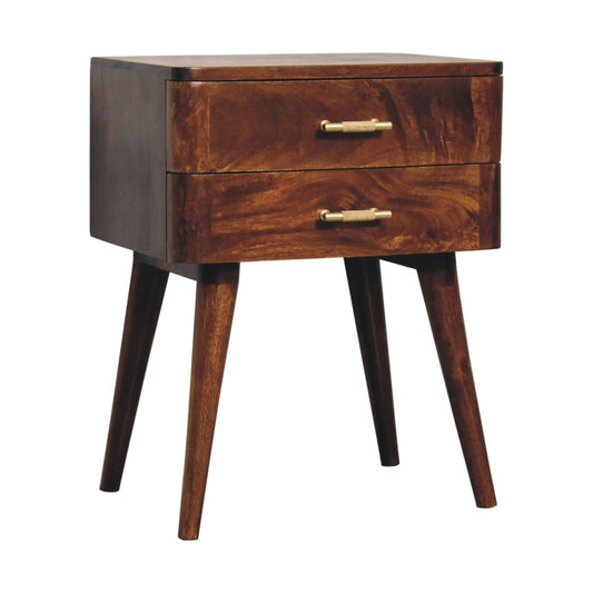 Eden 2 Drawer Wooden Bedside Unit - Chestnut