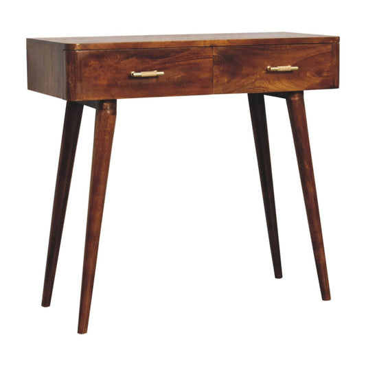 Eden 2 Drawer Wooden Console Table - Chestnut