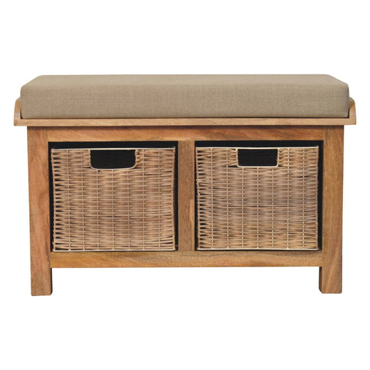 Cotswolds Rattan Basket Linen Storage Bench