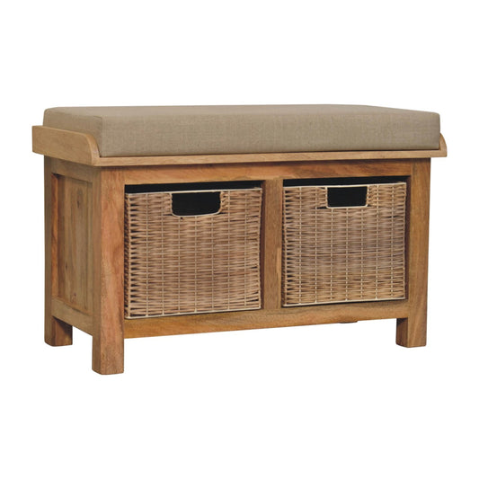 Cotswolds Rattan Basket Linen Storage Bench