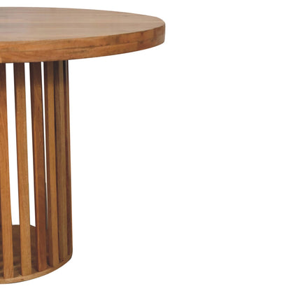 Mandalay Wooden Slat Round Dining Table- Oak Finish