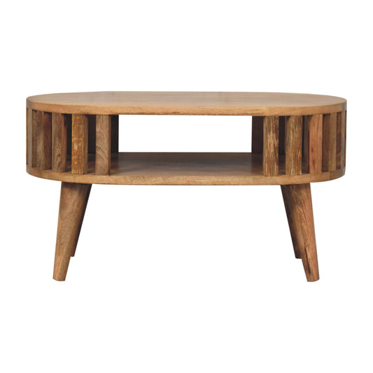 Mini Mandalay Wooden Slat Coffee Table- Oak Finish