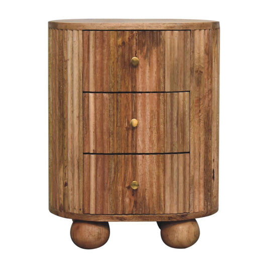 Antigua Wooden 3 Drawer Bedside Unit