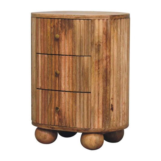 Antigua Wooden 3 Drawer Bedside Unit