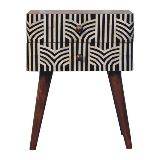 Gatsby Bone Inlay Bedside - Honey Caramel