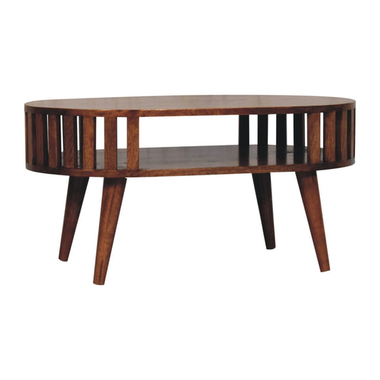 Mandalay Wooden Slat Coffee Table - Honey Caramel