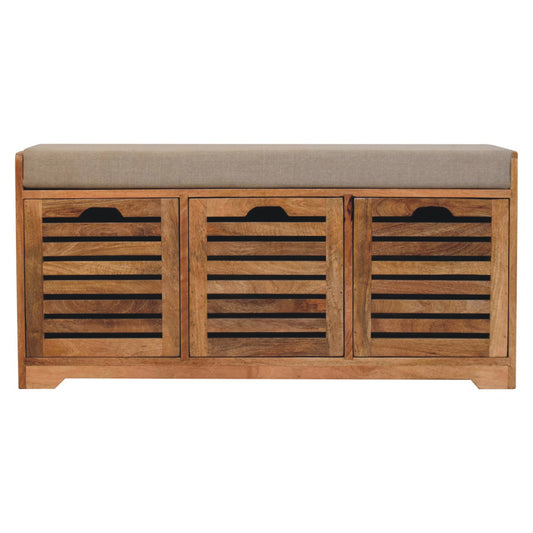 Shutter Oak-ish Shoe Bench Seat