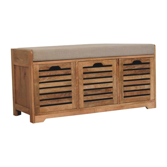 Shutter Oak-ish Shoe Bench Seat