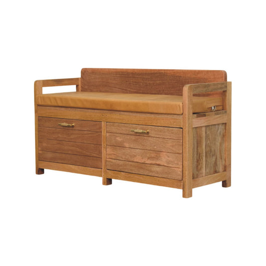 Morley 2 Drawer Storage Bench - Oak