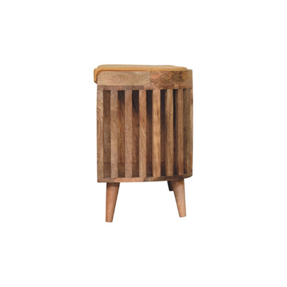 Slatted Oak-ish Bench with 3 slots