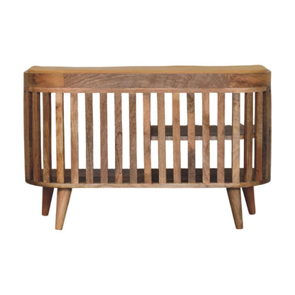 Slatted Oak-ish Bench with 3 slots