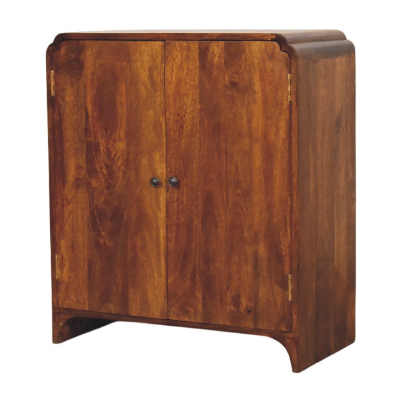 Eldorado Scalloped Wooden Vintage Style Cabinet - Chestnut