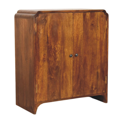 Eldorado Scalloped Wooden Vintage Style Cabinet - Chestnut