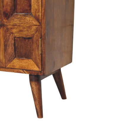 Emperor Square Bevelled Wooden Sideboard - Chestnut