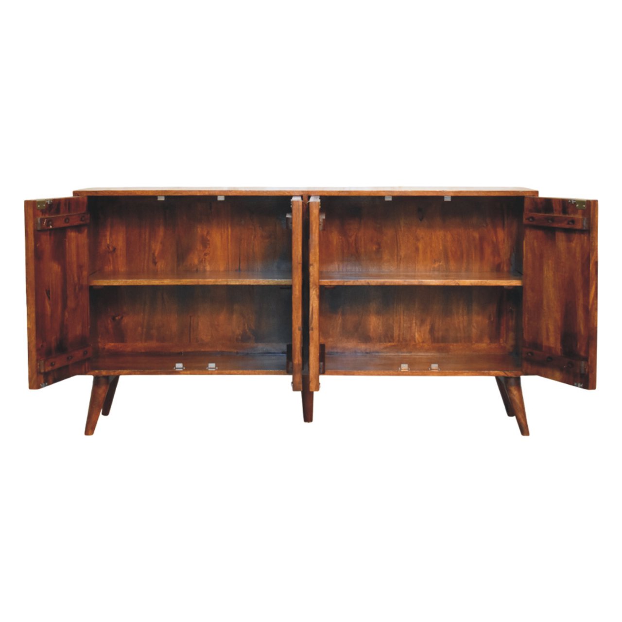 Emperor Square Bevelled Wooden Sideboard - Chestnut
