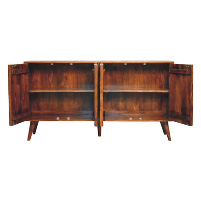 Emperor Square Bevelled Wooden Sideboard - Chestnut