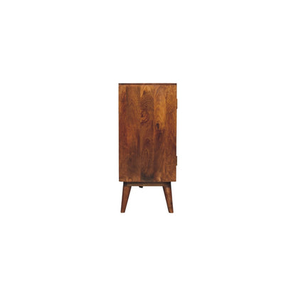 Emperor Square Bevelled Wooden Sideboard - Chestnut