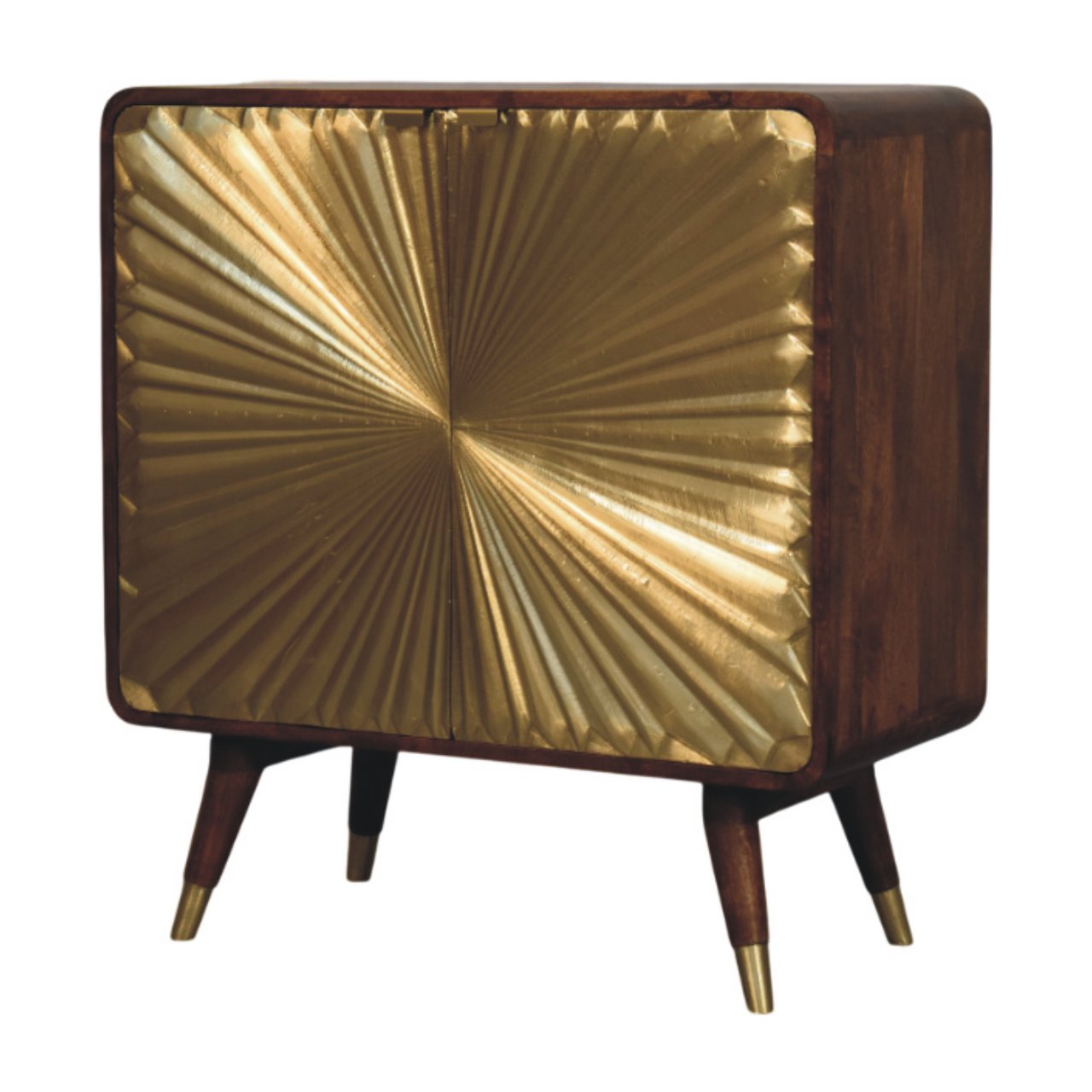 Bombay Brass Embossed 2 Door Chestnut Cabinet