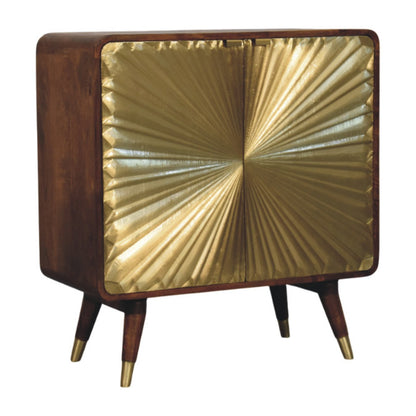 Bombay Brass Embossed 2 Door Chestnut Cabinet