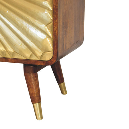 Bombay Brass Embossed 2 Door Chestnut Cabinet