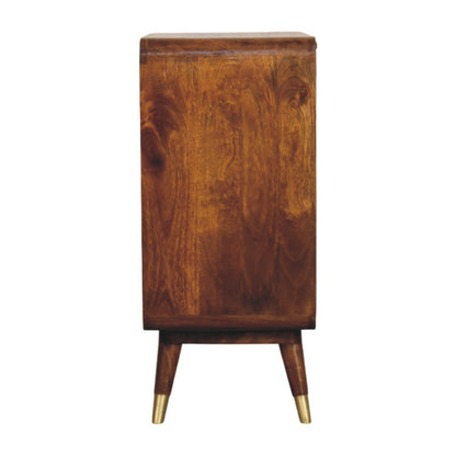 Bombay Brass Embossed 2 Door Chestnut Cabinet