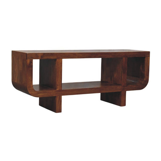 Riviera Curved Chestnut Media Unit