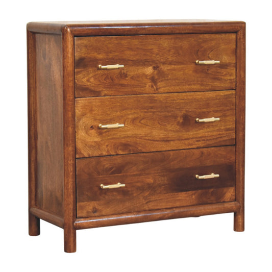 Belize 3-Drawer Wooden Chest - Chestnut