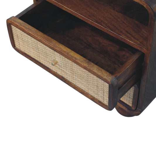 Bahama 2 Drawer Rattan Bedside Unit - Chestnut