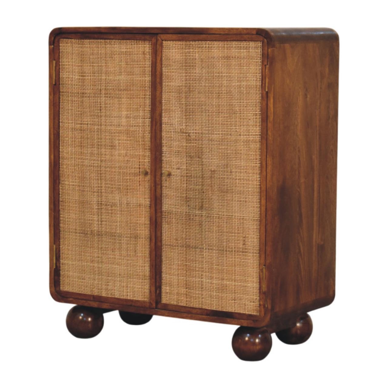 Bahama 2 Door Rattan Cabinet - Chestnut