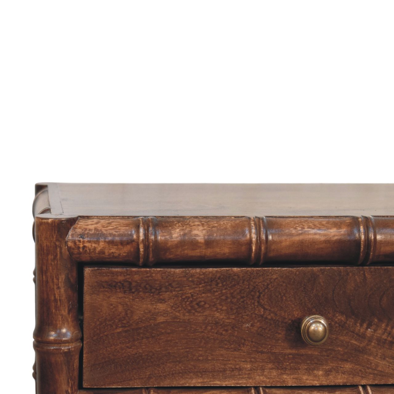 Peking Bamboo 2 Drawer Bedside Unit - Roasted Almond