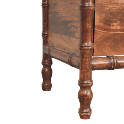 Peking Bamboo 2 Drawer Bedside Unit - Roasted Almond