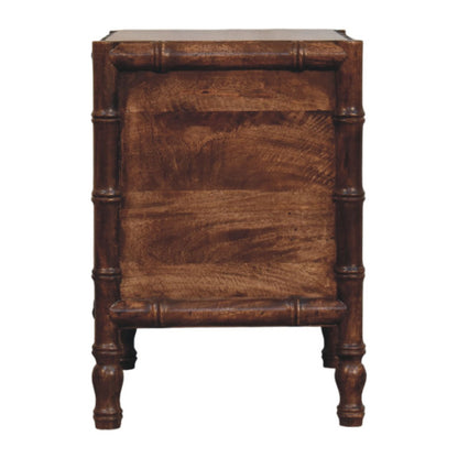 Peking Bamboo 2 Drawer Bedside Unit - Roasted Almond