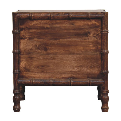 Peking Bamboo 2 Drawer Bedside Unit - Roasted Almond