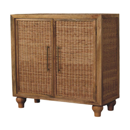 Cotswolds 'Oak' 2-Door Rattan Cabinet