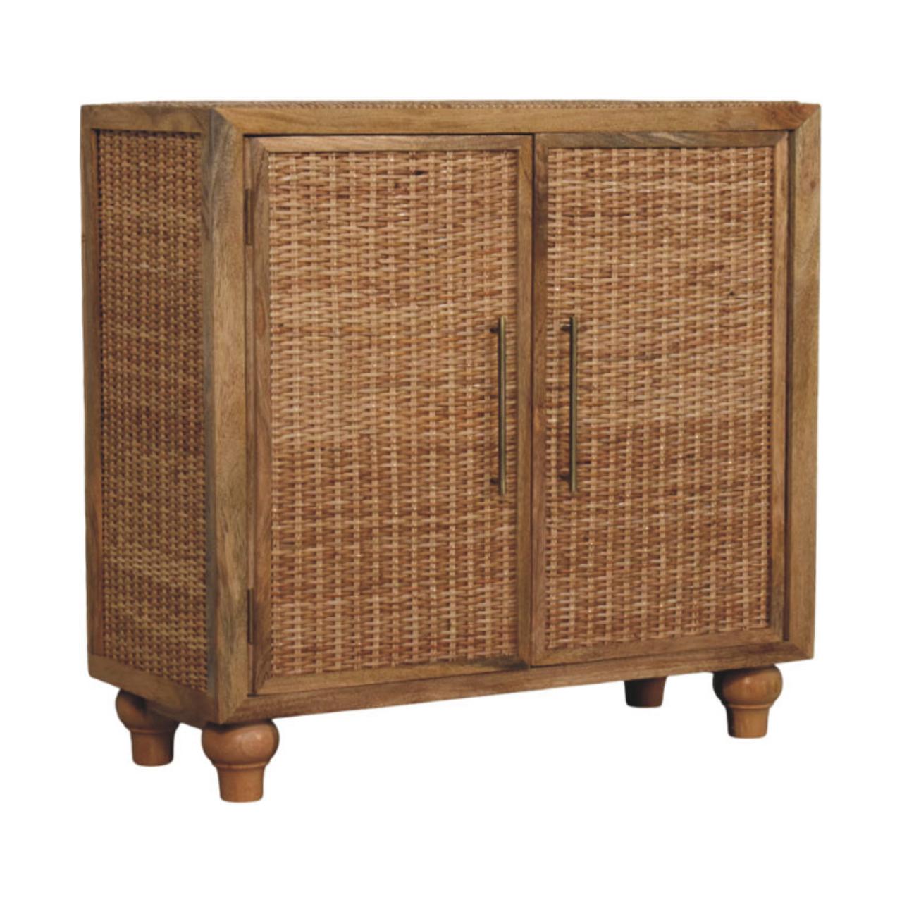 Cotswolds 'Oak' 2-Door Rattan Cabinet