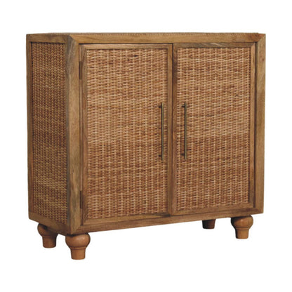 Cotswolds 'Oak' 2-Door Rattan Cabinet