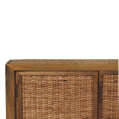 Cotswolds 'Oak' 2-Door Rattan Cabinet